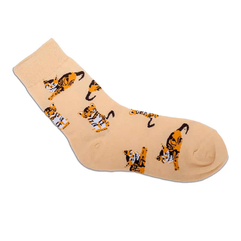 Japan style flower dog orange cat cotton socks