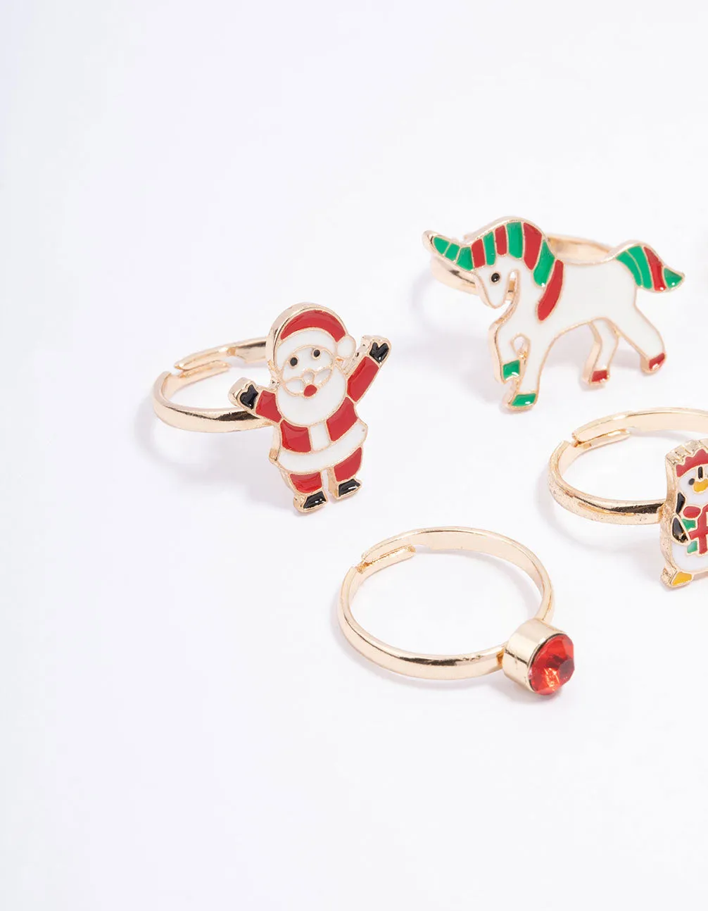 Kids Christmas Santa Ring 6-Pack