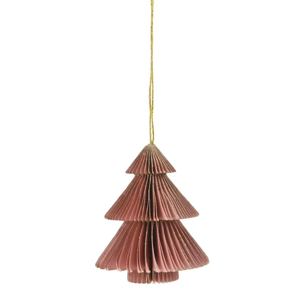 Koopman 80mm Honeycomb Paper Hanging Christmas Tree Decoration (Choice of 2)