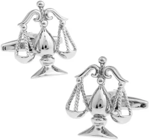 Libra Judge Lawyer Scales of Justice Cufflinks (Silver)