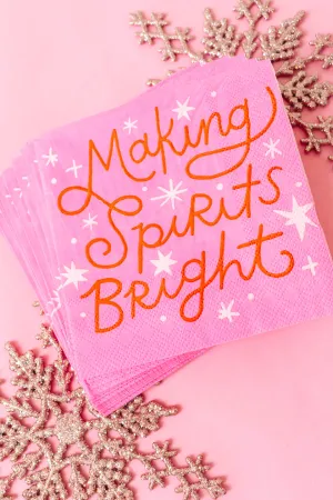 Making Spirits Bright Napkins - Pink