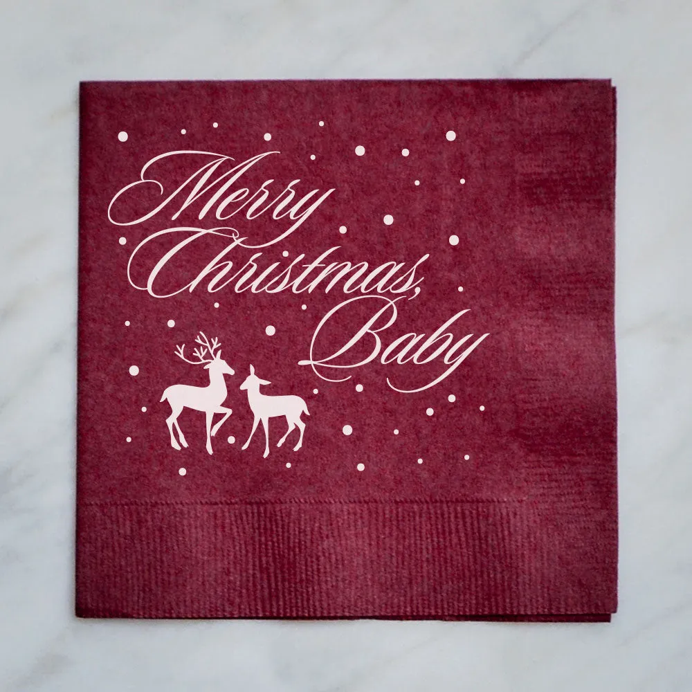 Merry Christmas Baby Cocktail Napkin