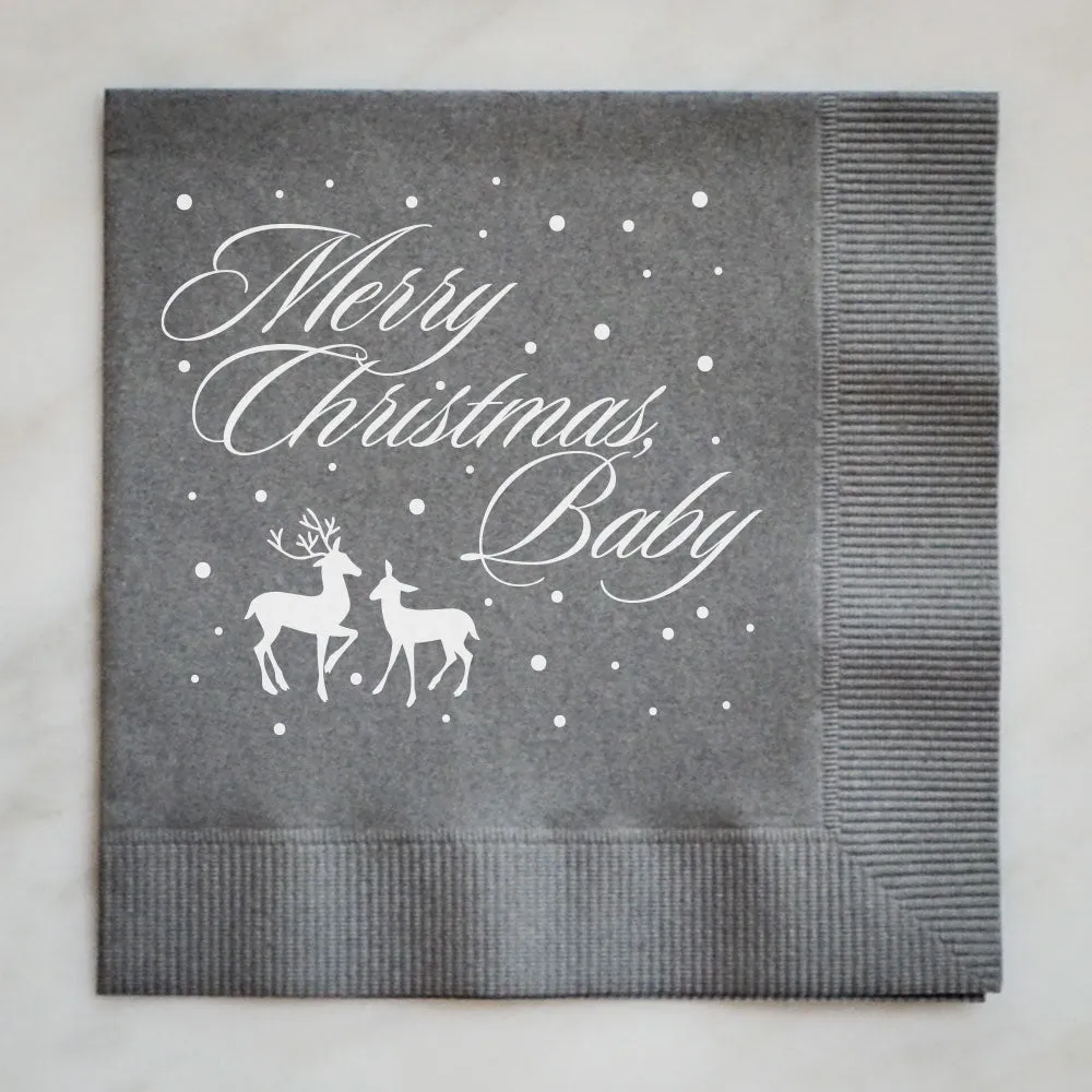 Merry Christmas Baby Cocktail Napkin