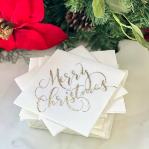 Merry Christmas Linen-Like Napkins