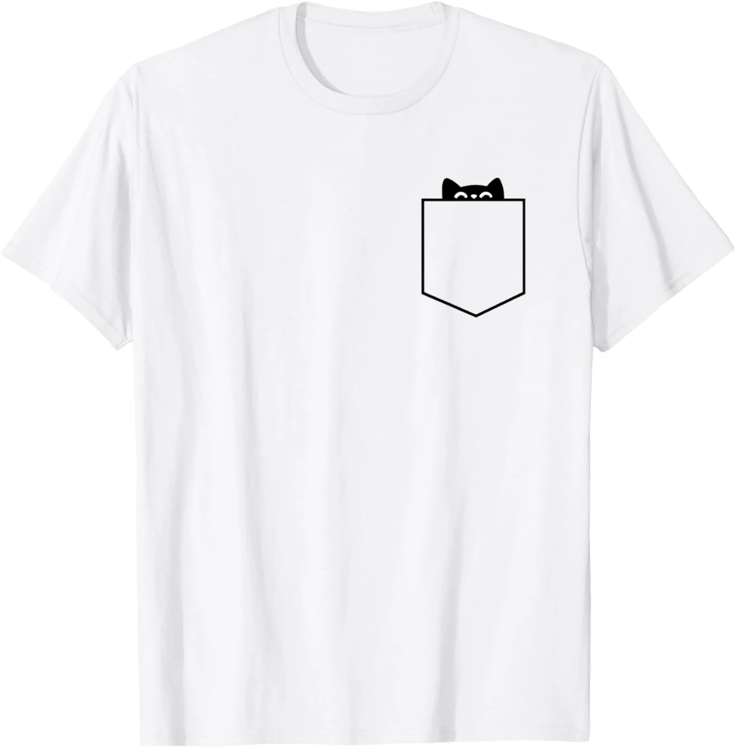 MInimalist Cat In Pocket, Funny Cat In Pocket, Cat T-Shirt