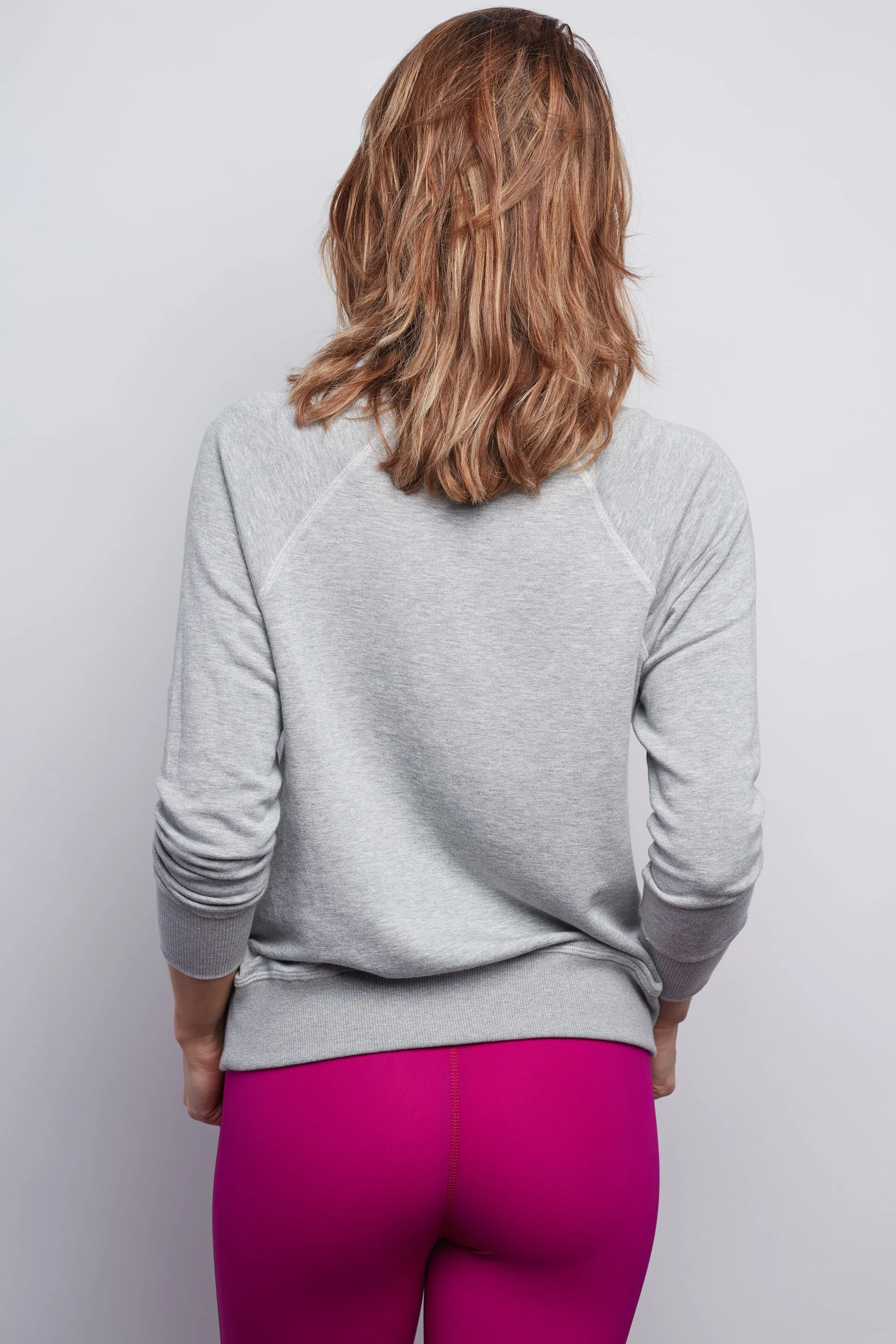 PINK LOTUS Heather Grey Boyfriend Sweatshirt