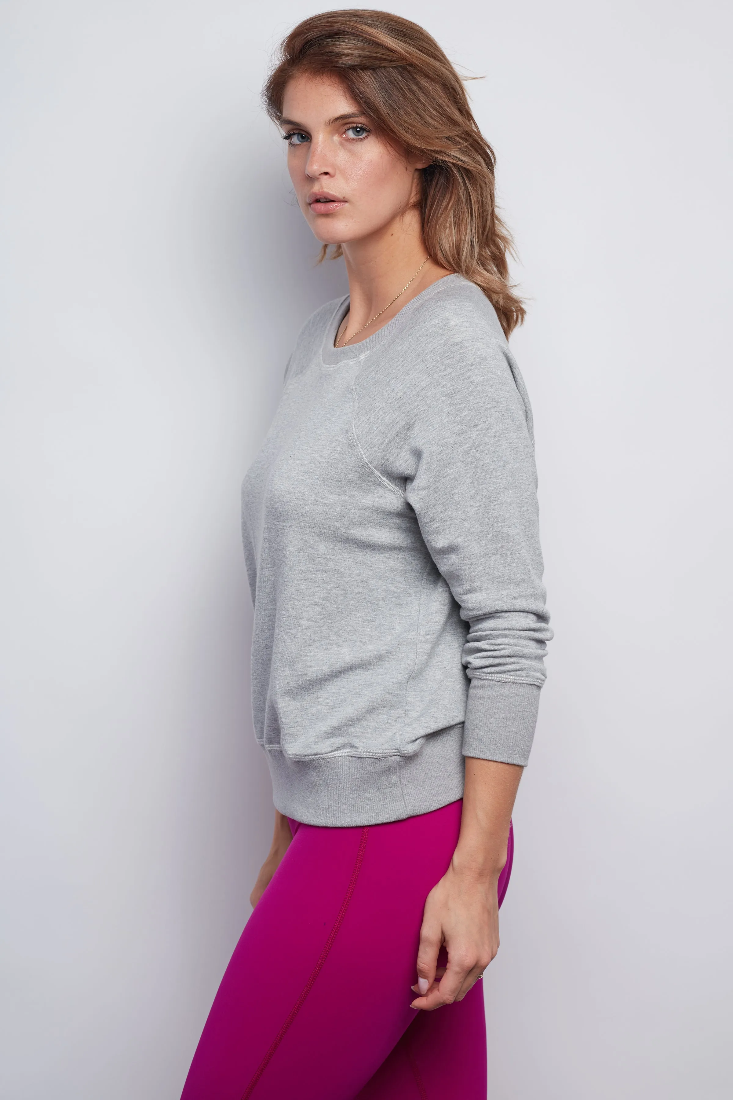 PINK LOTUS Heather Grey Boyfriend Sweatshirt