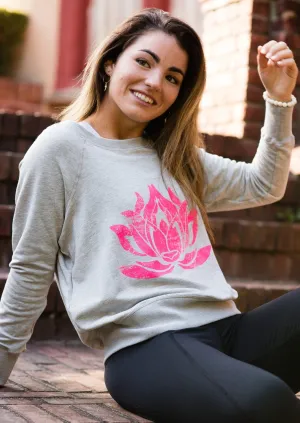 PINK LOTUS Heather Grey Boyfriend Sweatshirt