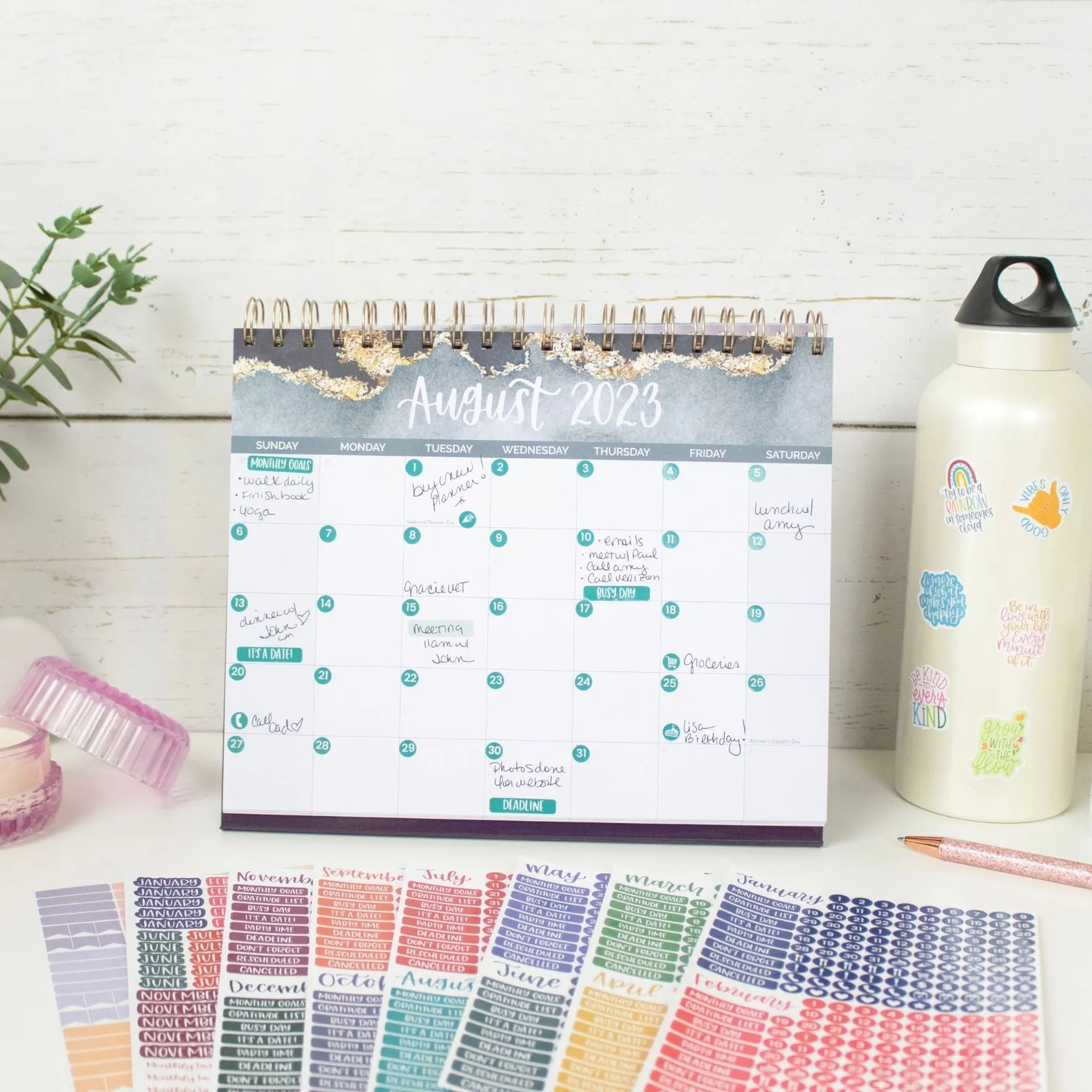 Planner Sticker Pack, Calendar Essentials, Happy Seasons