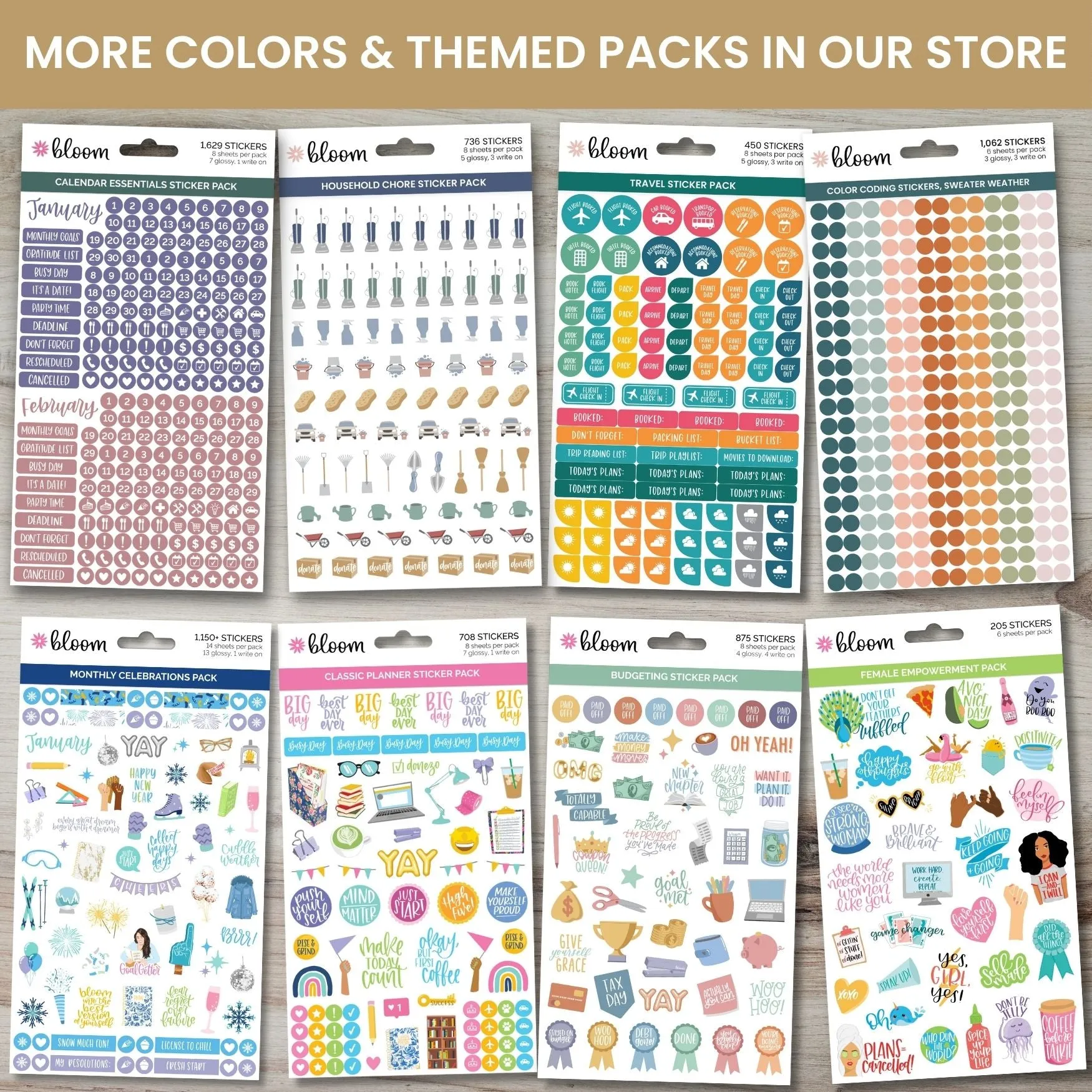 Planner Sticker Pack, Calendar Essentials, Happy Seasons