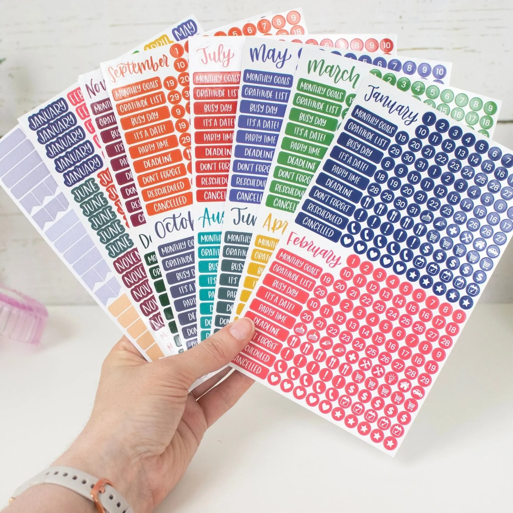Planner Sticker Pack, Calendar Essentials, Happy Seasons