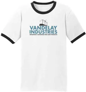 Pop Threads Vandelay Industries Company Logo Retro 90s Graphic Tee T-Shirt for Men