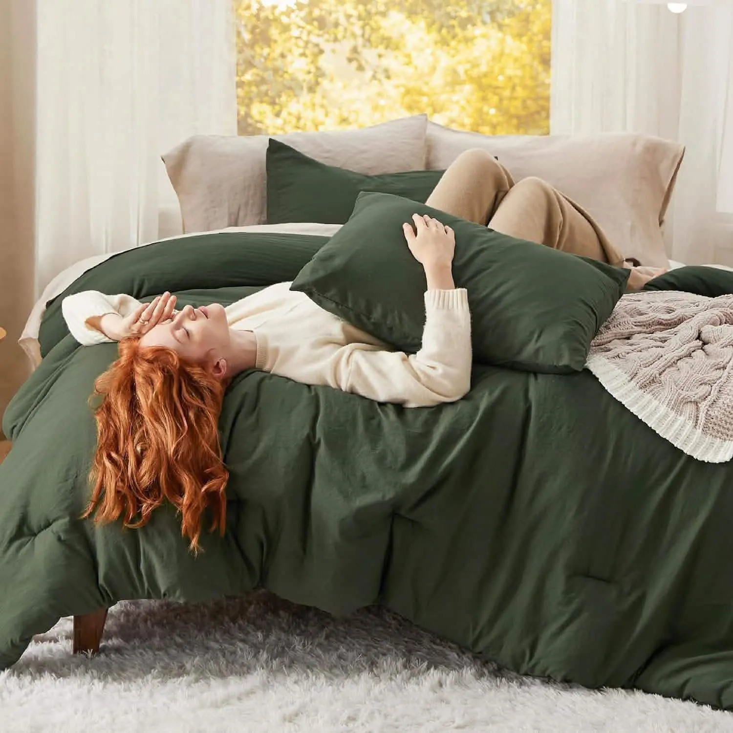 Prewashed Reversible Comforter Set