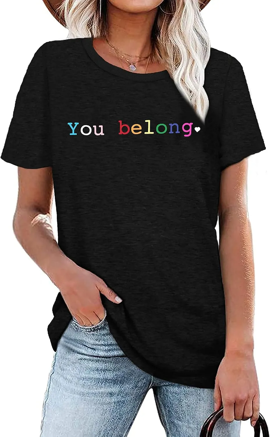 Pride Shirts for Women Human LGBT T-Shirt Rainbow Graphic Tee Shirt LGBTQ Equality Blouse Tops