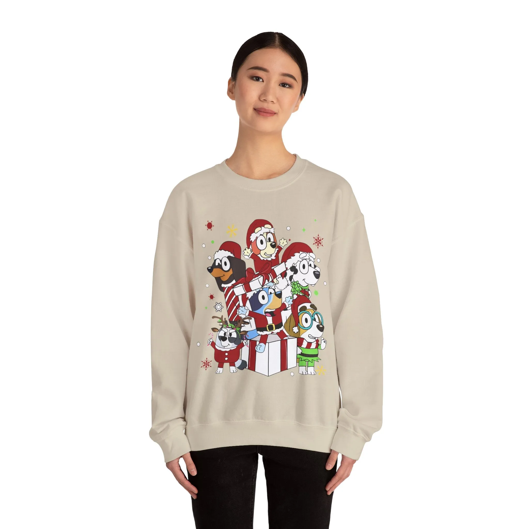 Princess Grace Festive Pet Friends Sweatshirt | Holiday Crewneck for Animal Lovers
