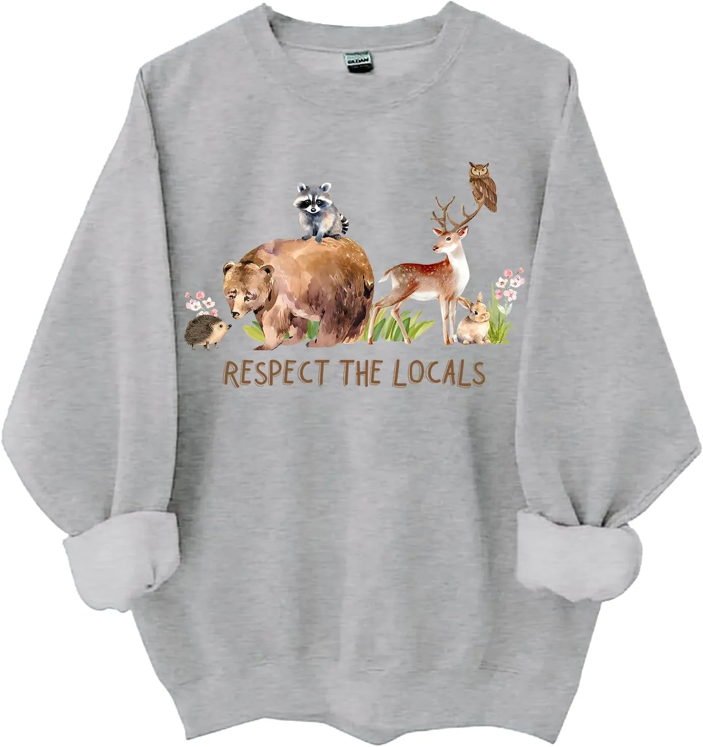 Respect Local Wildlife Sweatshirt, Respect Local Wildlife Crew Neck Shirt Respect The Locals Woodland Animals Top