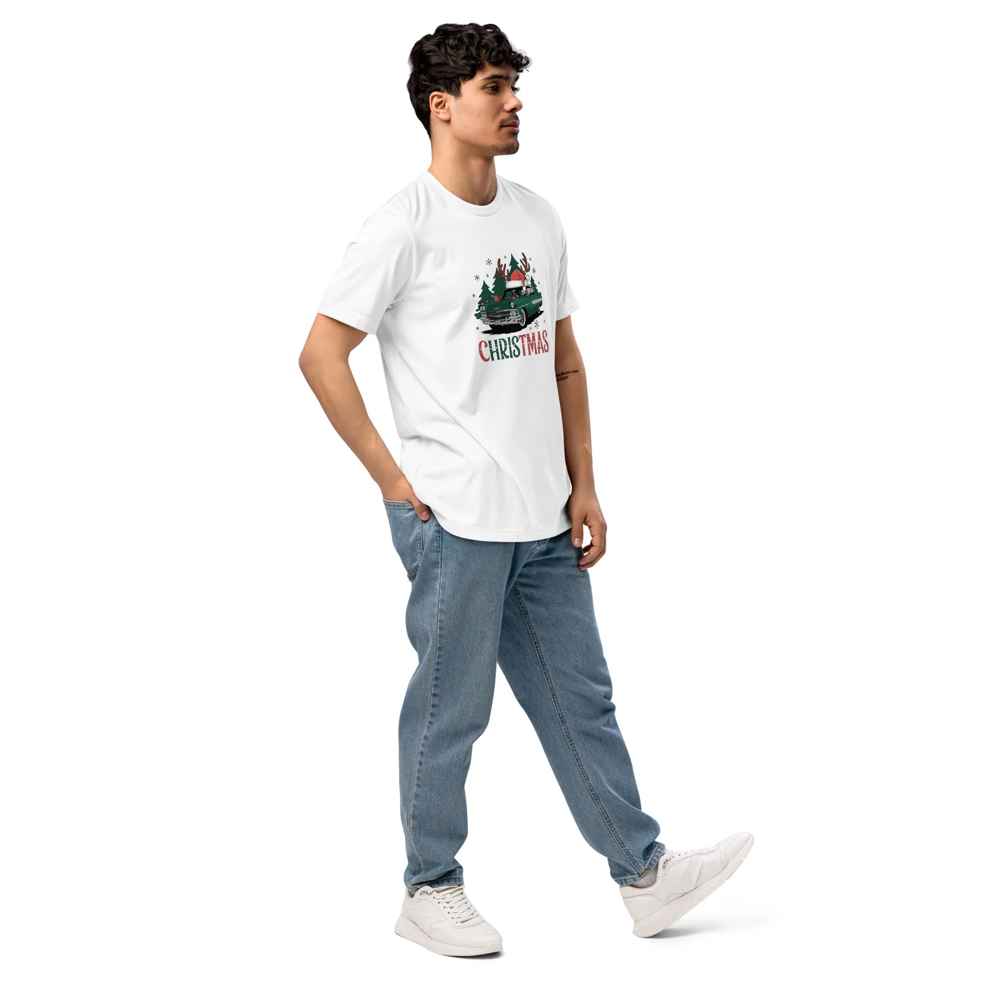 Retro Christmas Ride Graphics Men Staple Eco T-shirt
