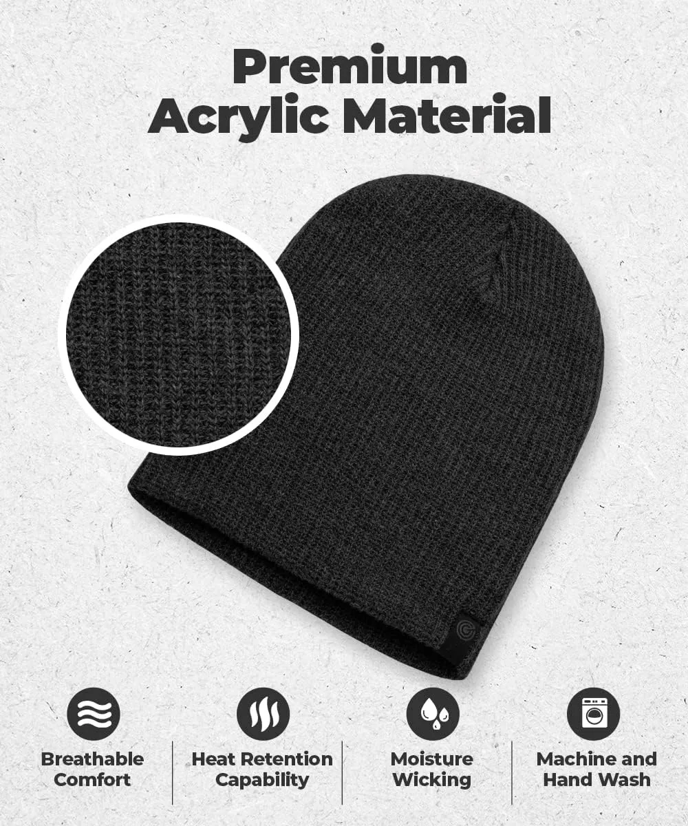 Revony Long Ribbed Beanie - Soft, Warm & Cozy - Perfect Winter Beanie for Men & Women