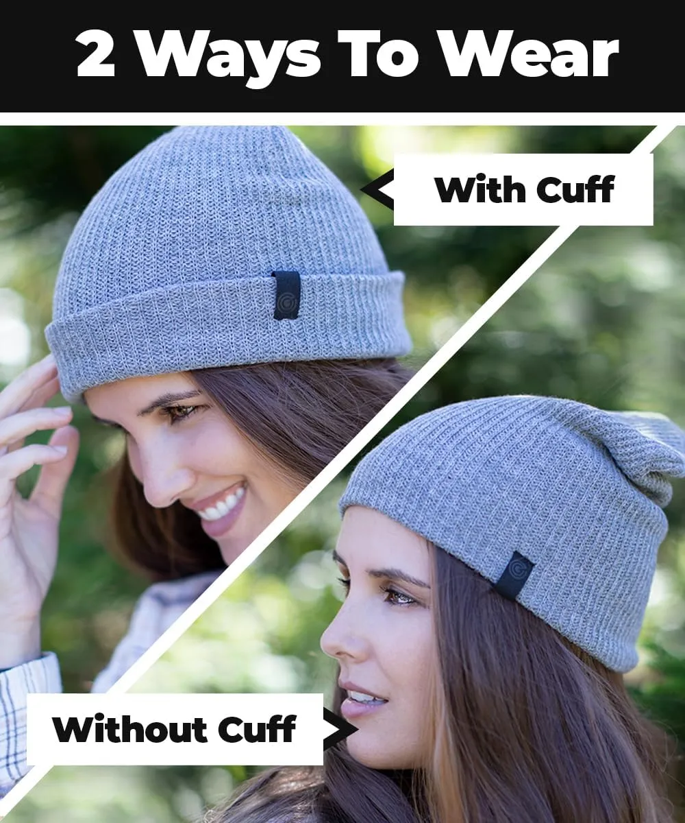 Revony Long Ribbed Beanie - Soft, Warm & Cozy - Perfect Winter Beanie for Men & Women