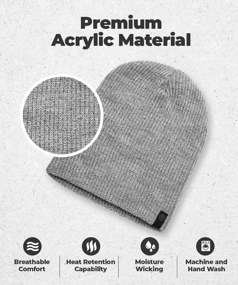 Revony Long Ribbed Beanie - Soft, Warm & Cozy - Perfect Winter Beanie for Men & Women