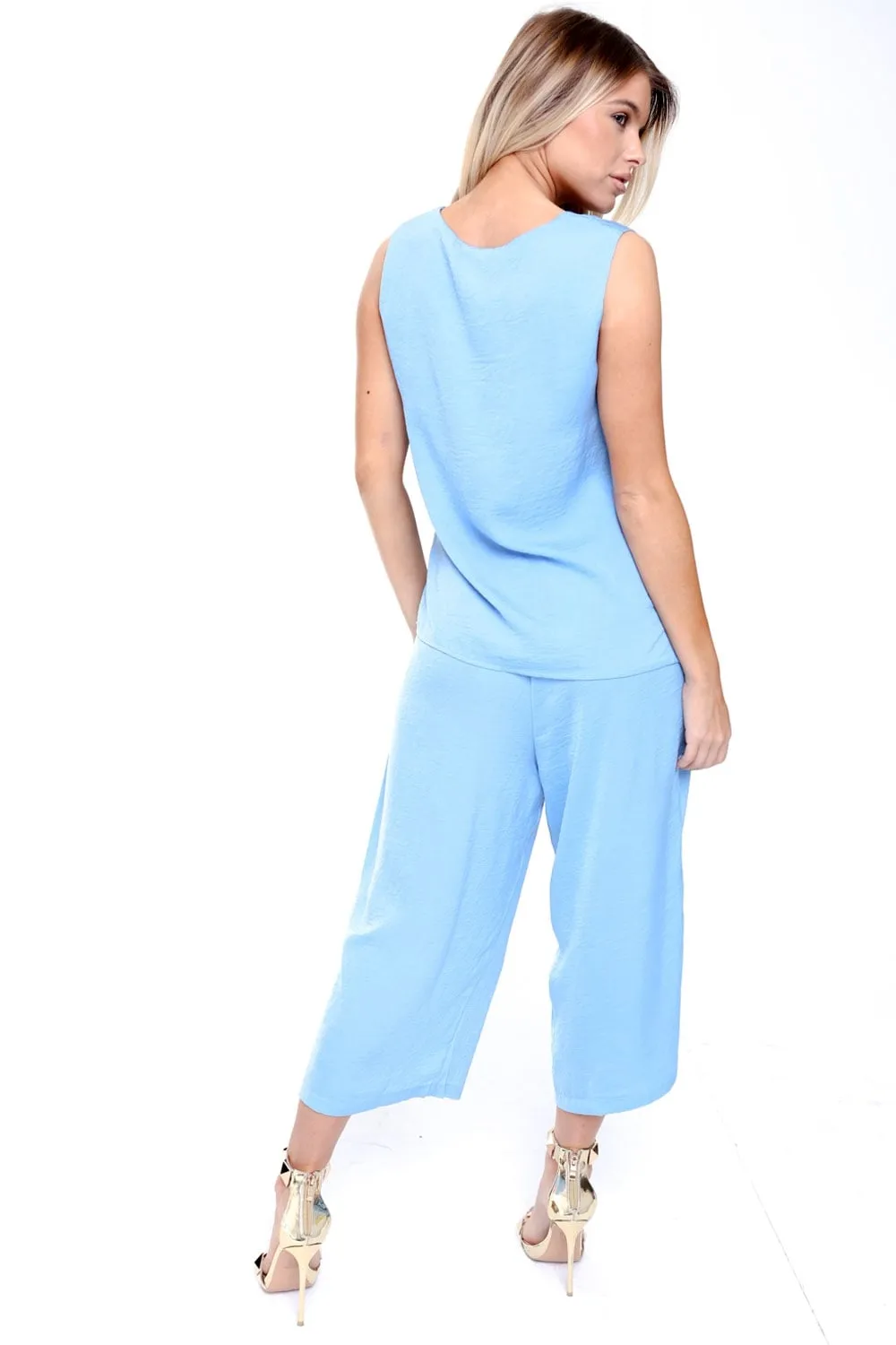 Silky Satin Culotte & Sleeveless Top Co-ord Set