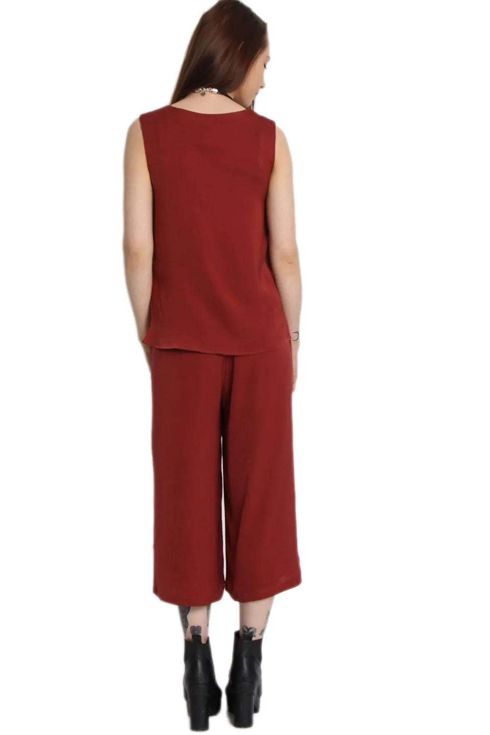 Silky Satin Culotte & Sleeveless Top Co-ord Set