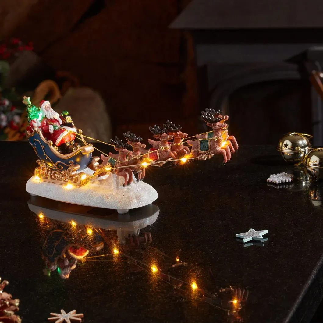 Three Kings 13cm Up, Up & Away! Sleigh Scene