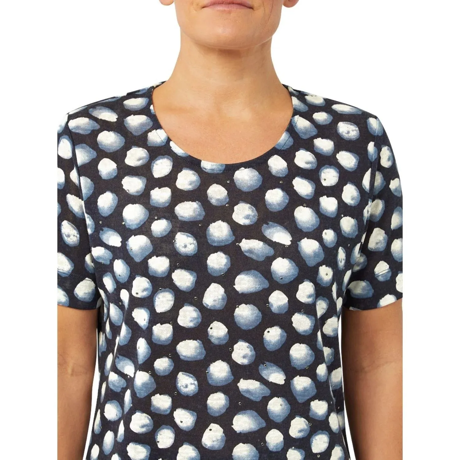 TIGI 14/16 Navy Polka Dot Top
