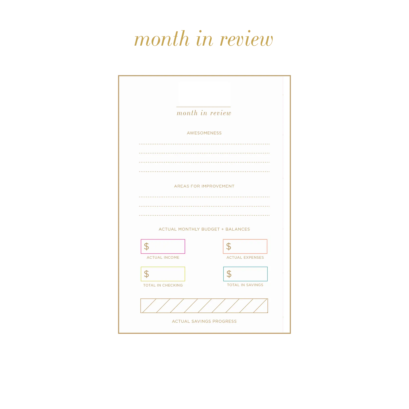 UNDATED paint stripe planner