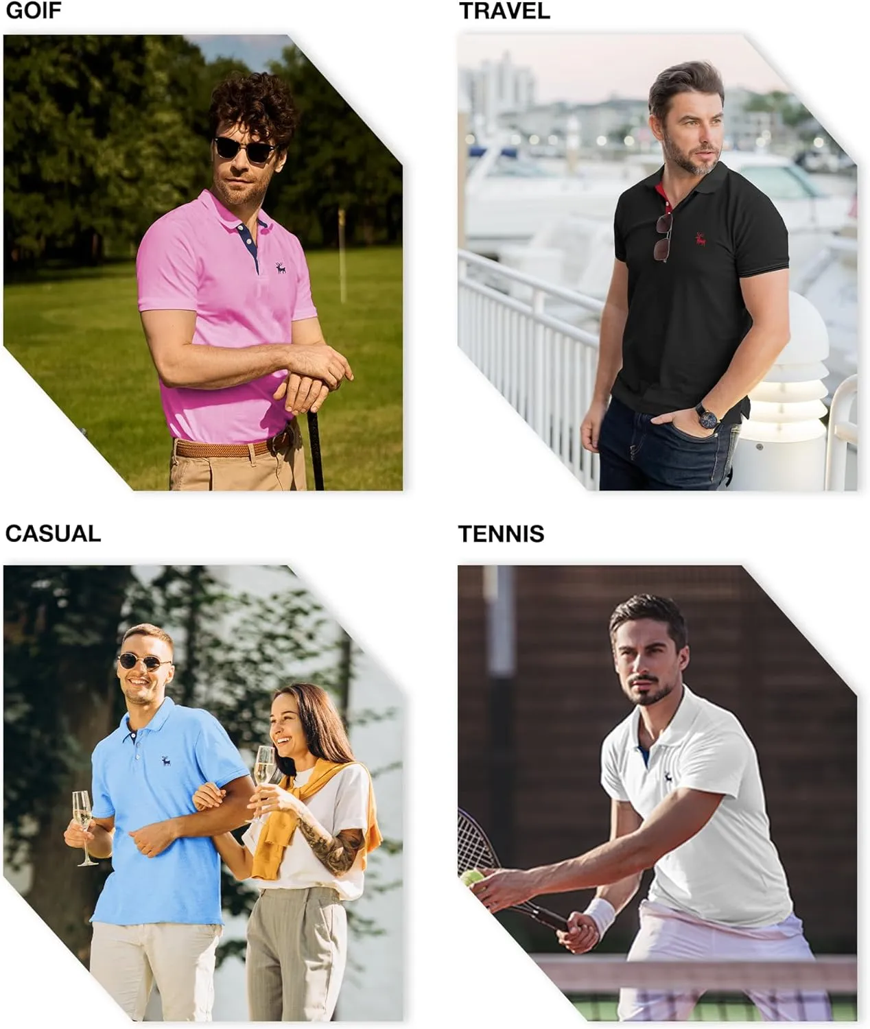 V VALANCH Polo Shirts for Men Short Sleeve Golf Polo Moisture Wicking Casual Collared Shirt Tennis Polo