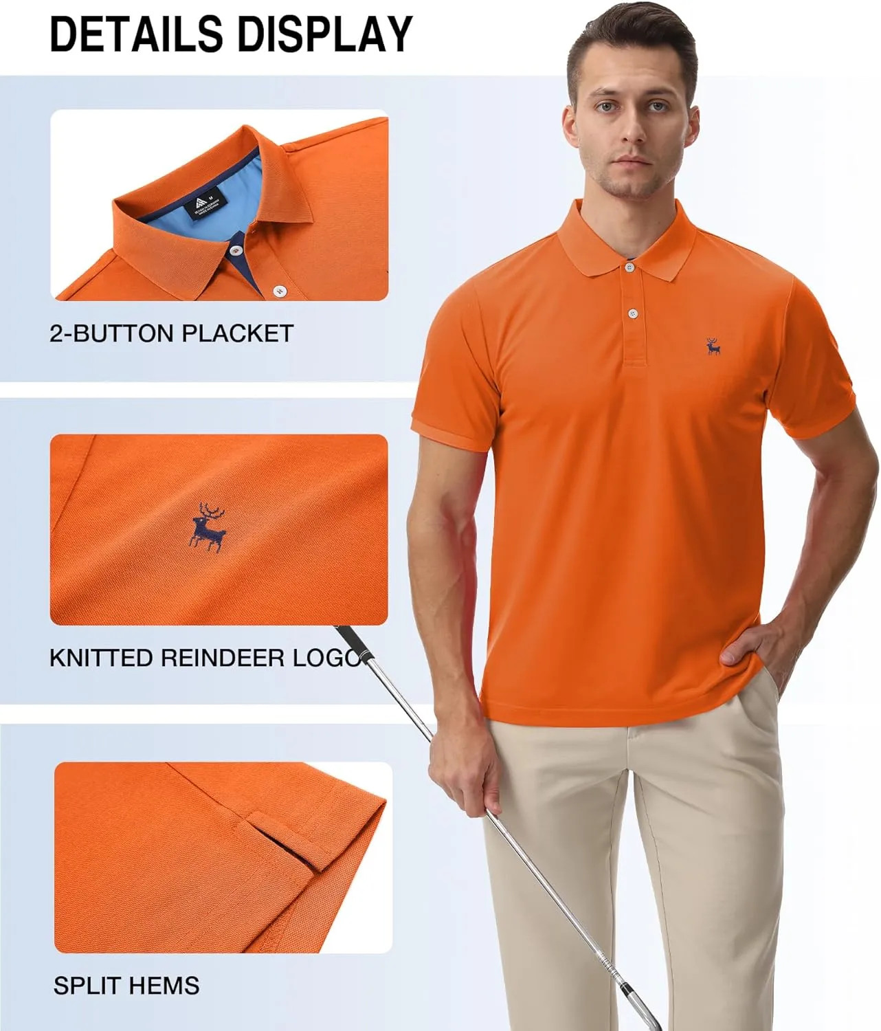 V VALANCH Polo Shirts for Men Short Sleeve Golf Polo Moisture Wicking Casual Collared Shirt Tennis Polo