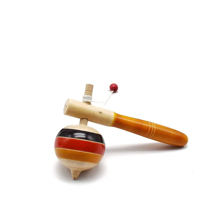 Wooden Spinning Tops  - Set of 2 Pcs( Multicolor)