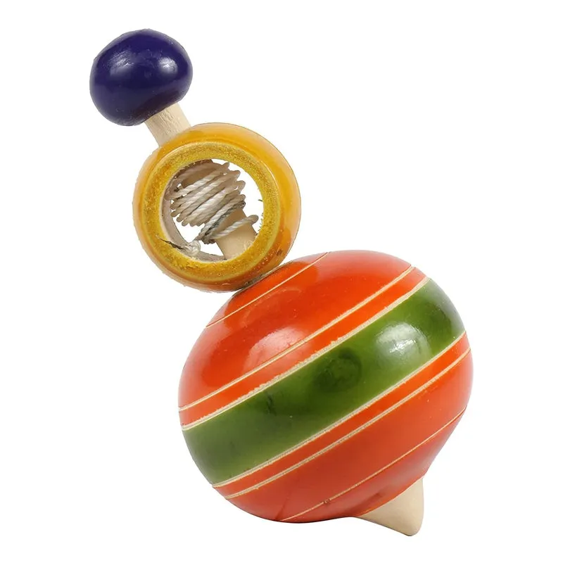 Wooden Spinning Tops  - Set of 2 Pcs( Multicolor)