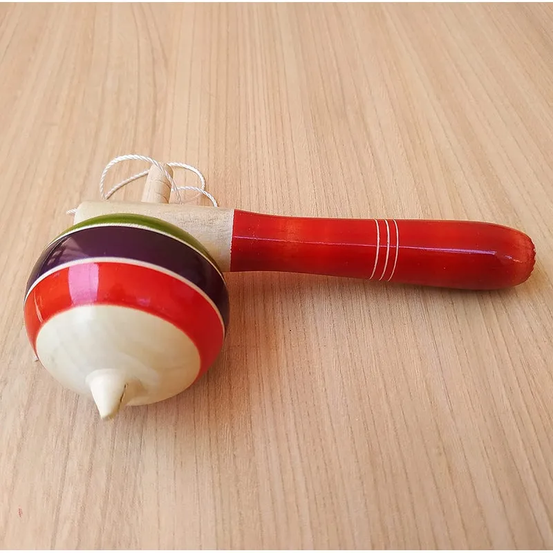 Wooden Spinning Tops  - Set of 2 Pcs( Multicolor)