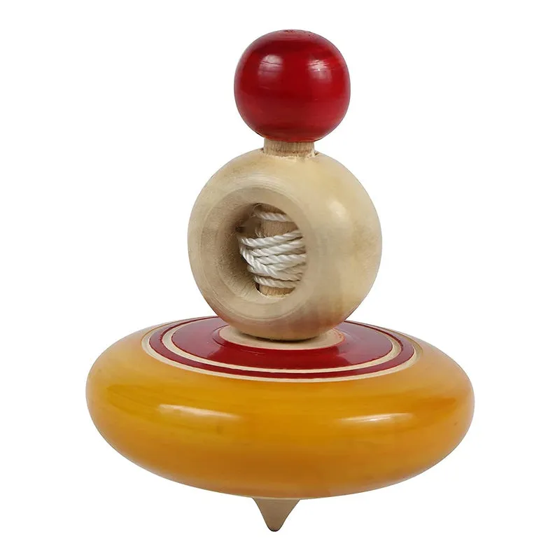 Wooden Spinning Tops - Set of 3 Pcs( Multicolor)
