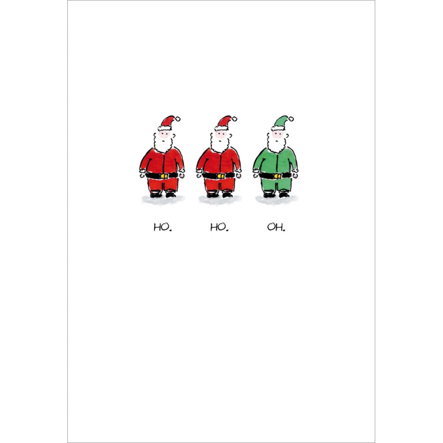 Woodmansterne HO HO OH Santas Christmas Card