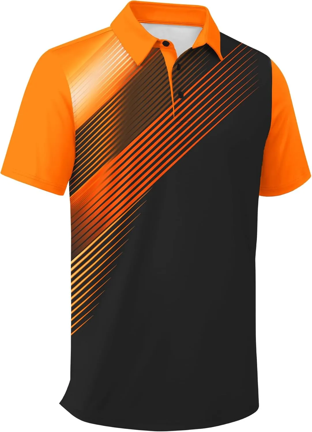 ZITY Men's Golf Shirts Short Sleeve Moisture Wicking Performance Print Patterns Casual Collared Golf Polo Shirt for Men